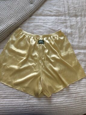 Daily Drills Satin High-Rise Pale Yellow Athletic Shorts